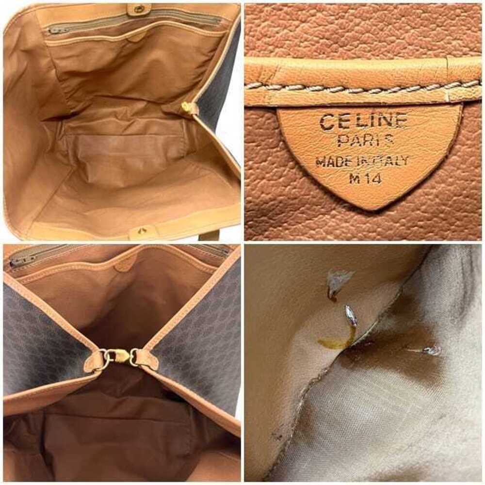Celine Tote Bag Brown Beige Macadam Leather Shoulder Logo Business - Picture 3 of 9